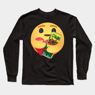 Surge 90s soda drink care hug emoji Long Sleeve T-Shirt